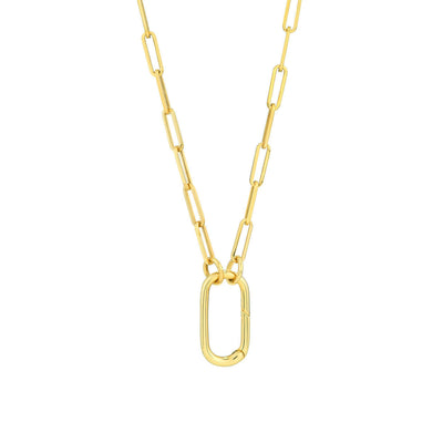 Wide Oval Push Lock Necklace | Lisa Robin