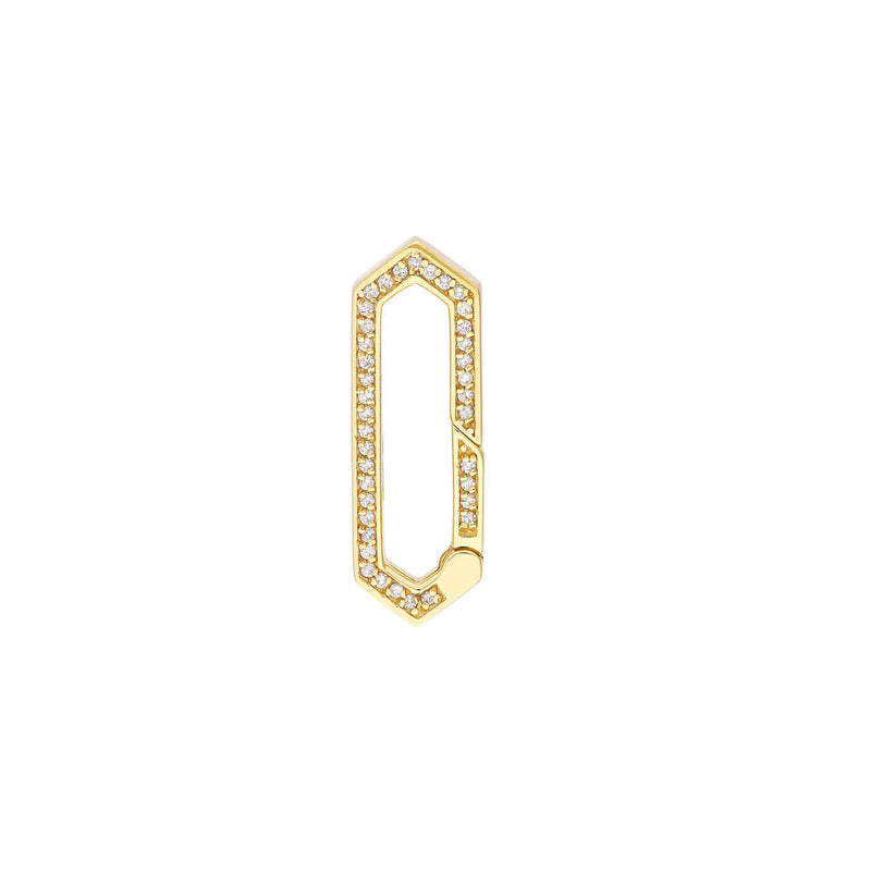 Long Hexagon with Diamonds Push Lock Necklace | Lisa Robin