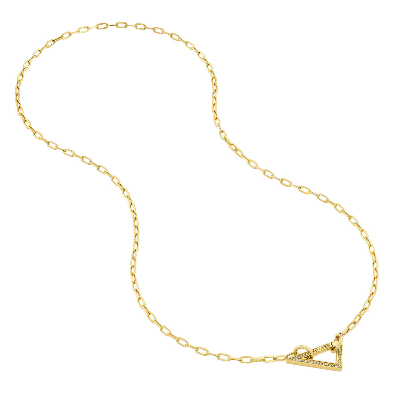 Triangle with Diamonds Push Lock Necklace | Lisa Robin