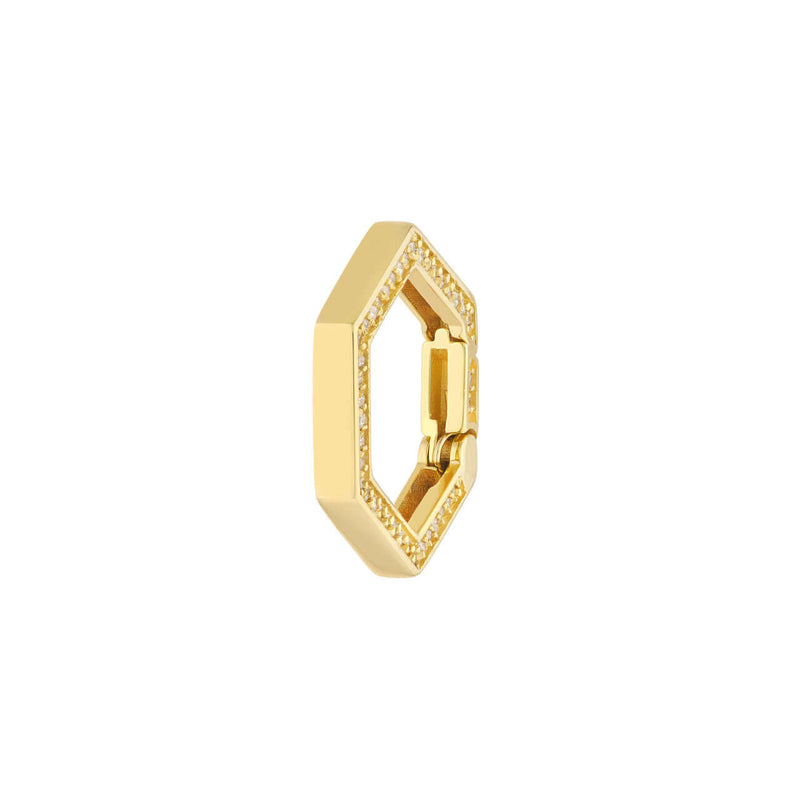 Hexagon with Diamonds Push Lock Necklace | Lisa Robin