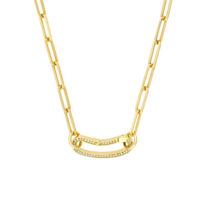 Diamond Bean Shape Lock Necklace | Lisa Robin