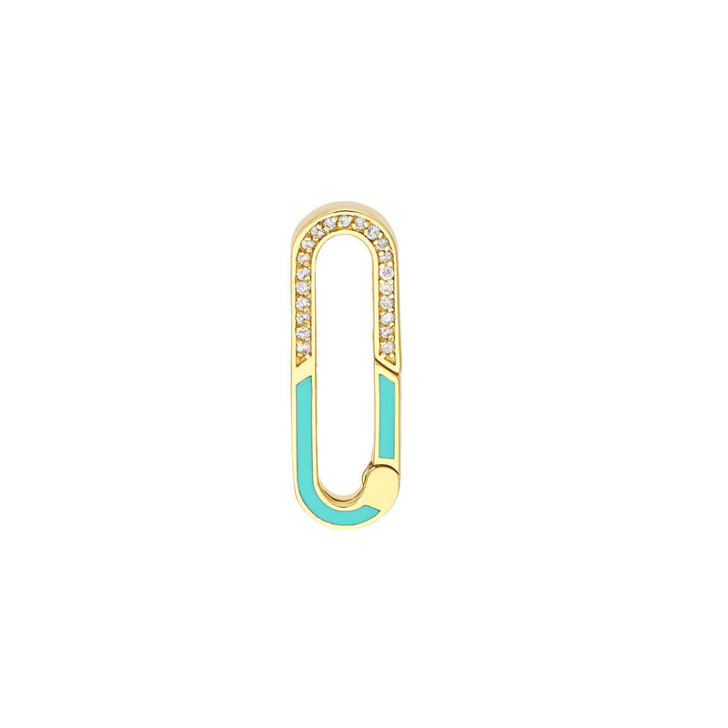 Enamel and Diamonds Oval Push Lock Necklace | Lisa Robin