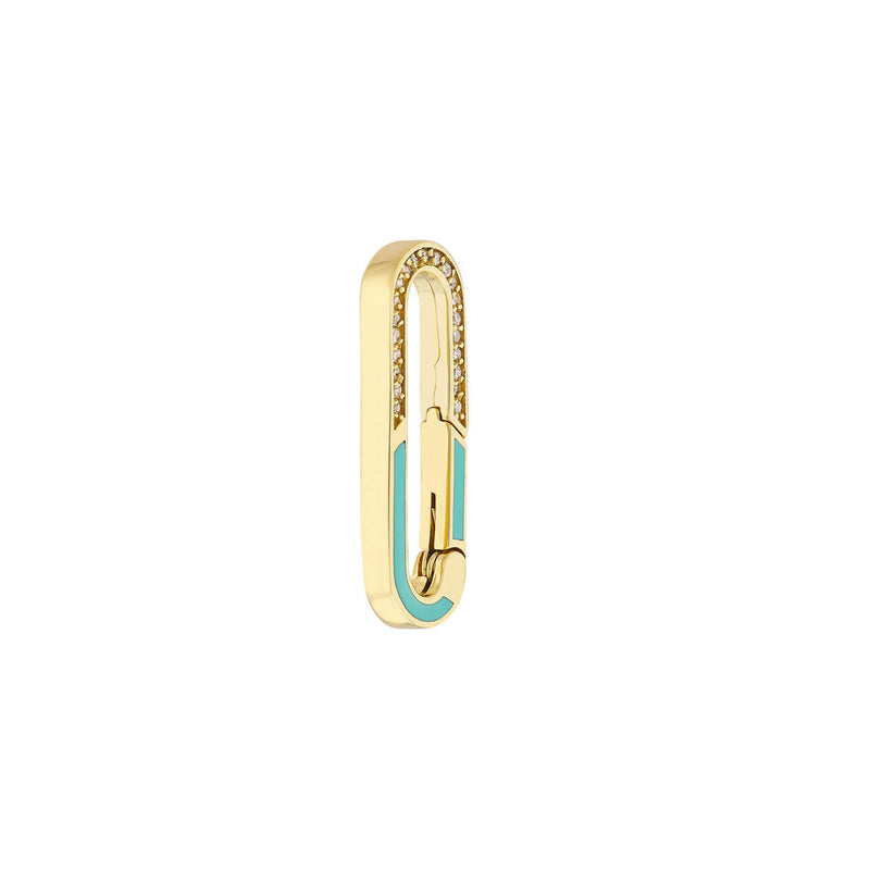 Enamel and Diamonds Oval Push Lock Necklace | Lisa Robin