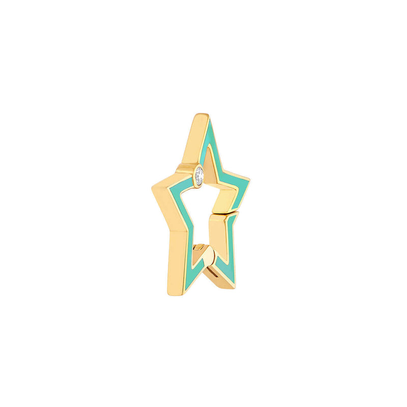 Enamel Star and Diamond Push Lock Necklace | Lisa Robin