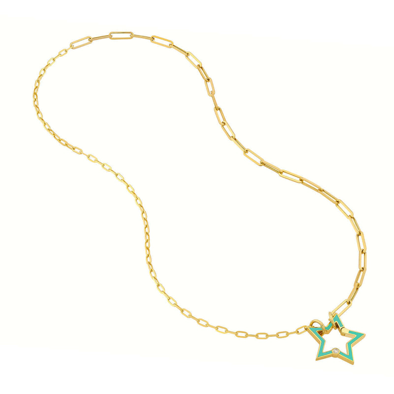 Enamel Star and Diamond Push Lock Necklace | Lisa Robin