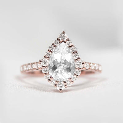Shown in 1..25 Carat * Sierra Pear Diamond Halo Engagement Ring | Lisa Robin#color_14k-rose-gold