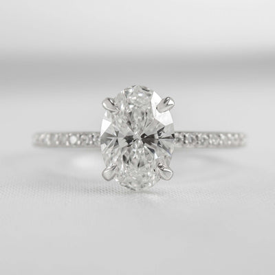 Shown in 1.52 Carat Diamond* The Vivienne Diamond Pavé Solitaire Engagement Ring | Lisa Robin#color_platinum