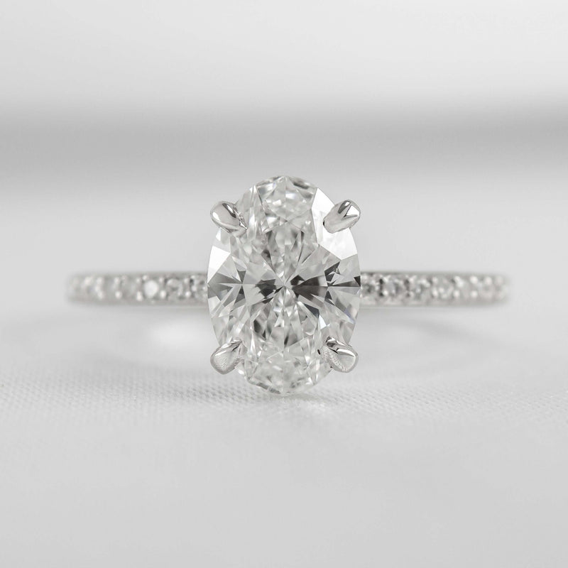 Shown in 1.52 Carat * Diamond Pavé Solitaire Engagement Ring | Lisa Robin