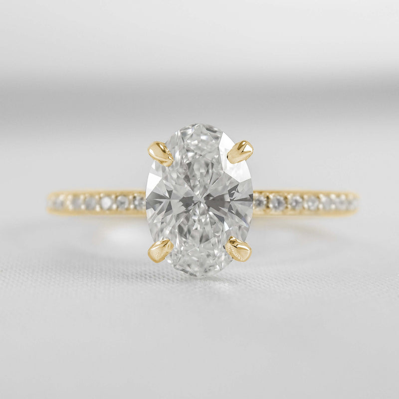 Shown in 1.52 Carat * Diamond Pavé Solitaire Engagement Ring | Lisa Robin