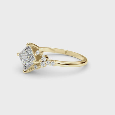 Shown in 1.0 Carat * The Zakari Starlight Princess Diamond Engagement Ring | Lisa Robin#color_14k-yellow-gold