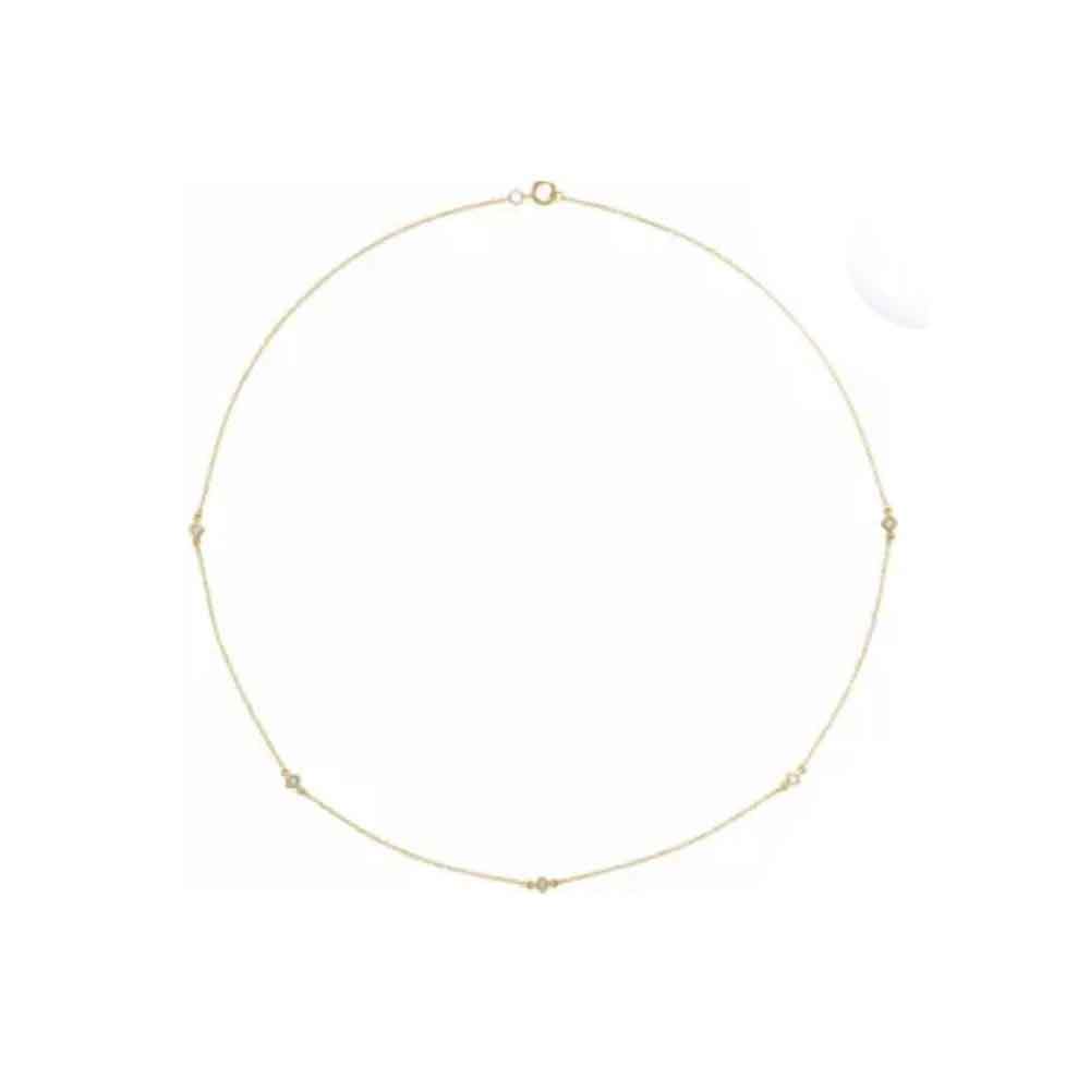Diamond 5 Station Necklace 14K Gold | Lisa Robin