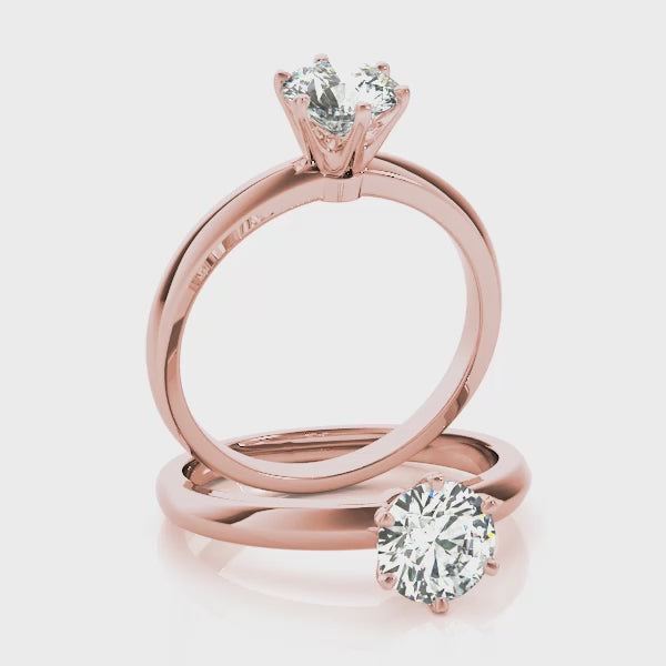 Shown in 1.0 Carat * The Katharine Solitaire Engagement Ring | Lisa Robin#color_14k-rose-gold