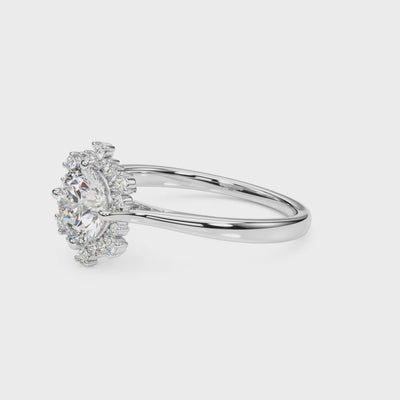 Shown with 1.0 Carat * The Aatish Effervescent Halo Diamond Engagement Ring | Lisa Robin#color_14k-white-gold