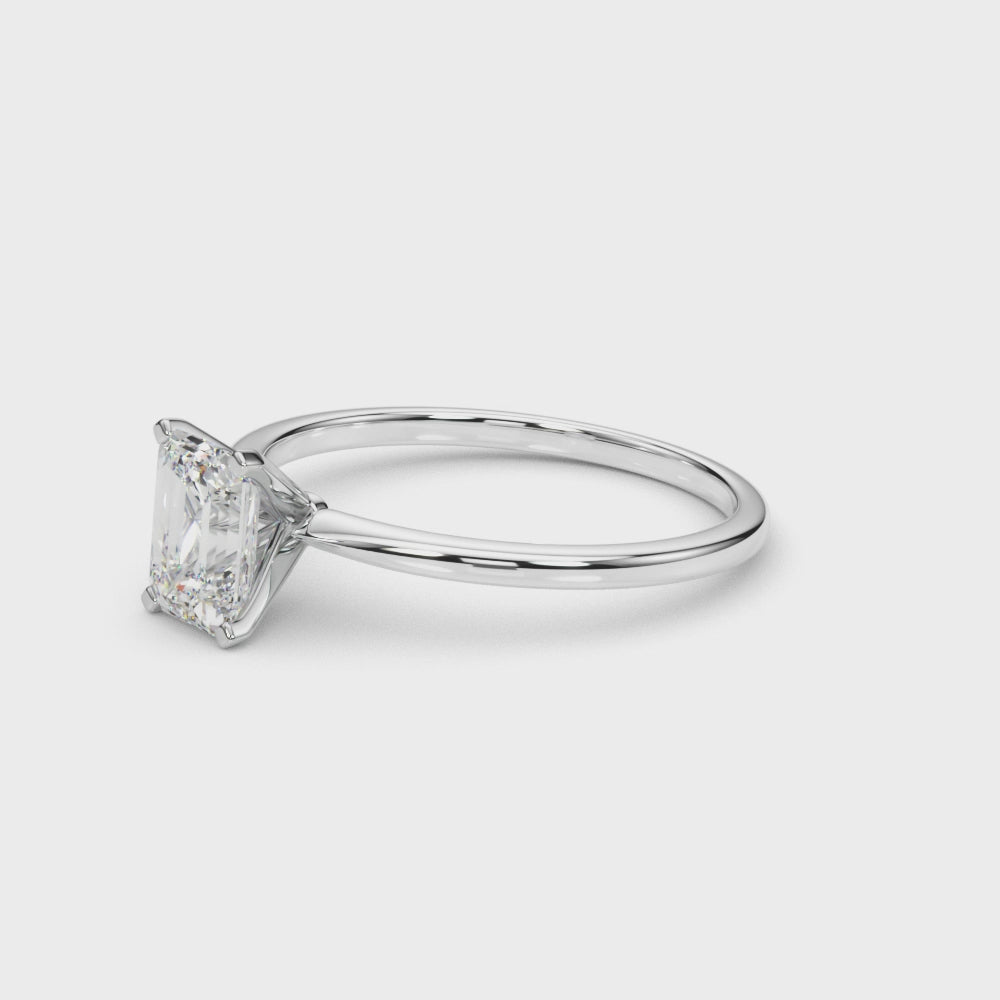 Shown in 1.0 Carat * The Allison Solitaire Engagement Ring | Lisa Robin#shape_emerald