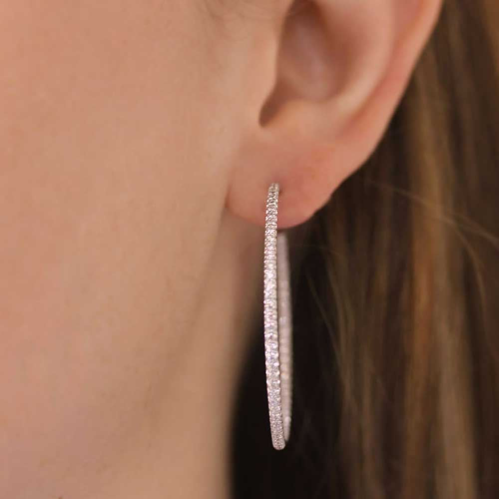 Gold Lab Diamond Hoop Earrings | Lisa Robin