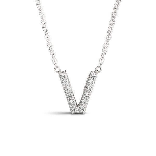 Petite Diamond 14K White Gold Initial Pendant Necklace | Lisa Robin