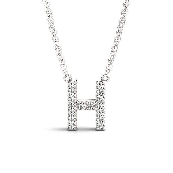 Petite Diamond 14K White Gold Initial Pendant Necklace | Lisa Robin