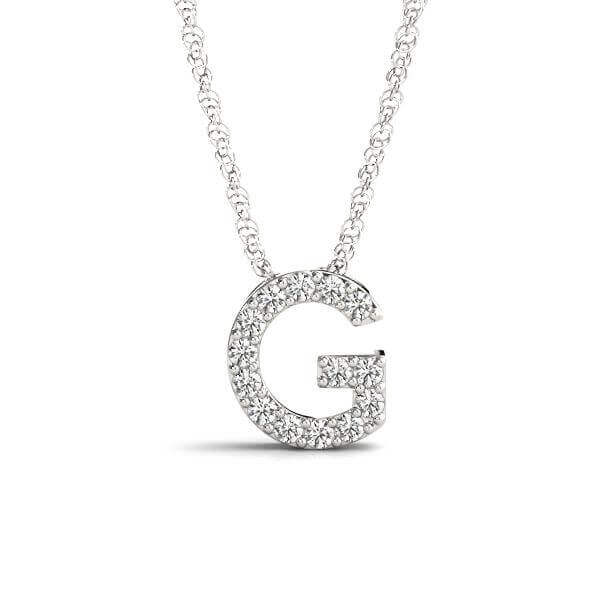 Petite Diamond 14K White Gold Initial Pendant Necklace | Lisa Robin