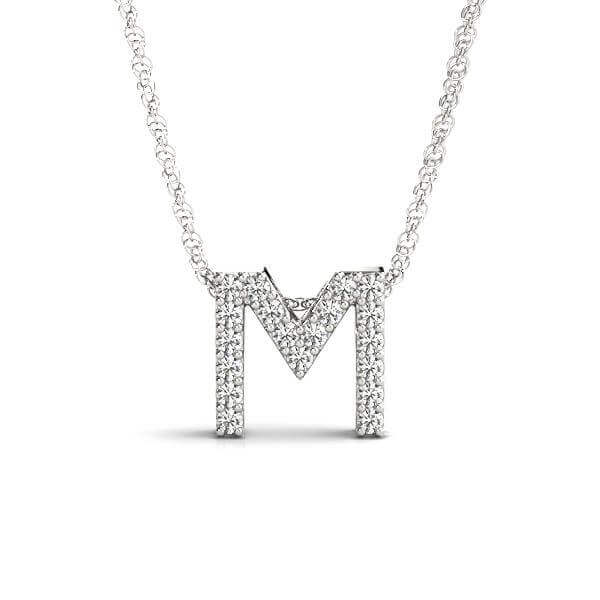 Petite Diamond 14K White Gold Initial Pendant Necklace | Lisa Robin