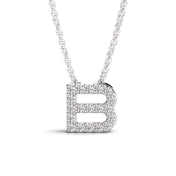 Petite Diamond 14K White Gold Initial Pendant Necklace | Lisa Robin