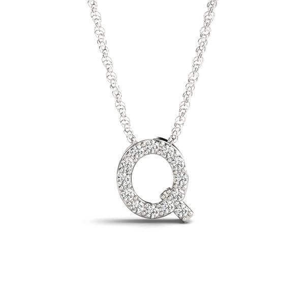 Petite Diamond 14K White Gold Initial Pendant Necklace | Lisa Robin