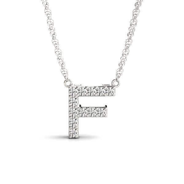 Petite Diamond 14K White Gold Initial Pendant Necklace | Lisa Robin