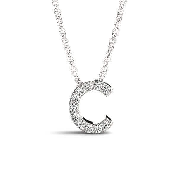 Petite Diamond 14K White Gold Initial Pendant Necklace | Lisa Robin