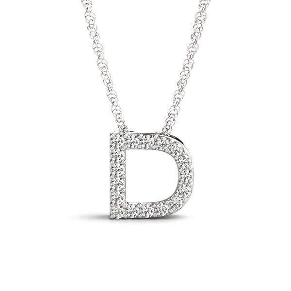 Petite Diamond 14K White Gold Initial Pendant Necklace | Lisa Robin