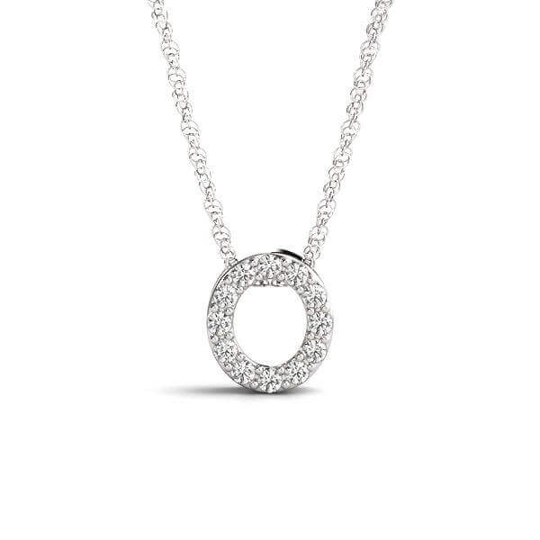 Petite Diamond 14K White Gold Initial Pendant Necklace | Lisa Robin