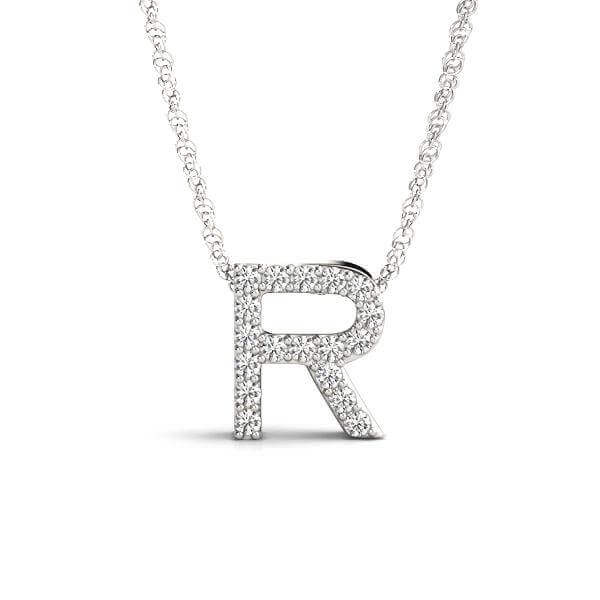 Petite Diamond 14K White Gold Initial Pendant Necklace | Lisa Robin