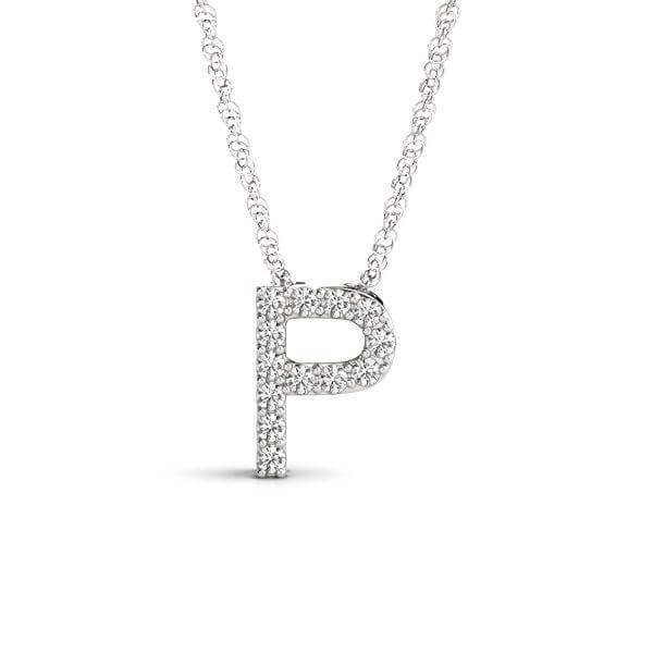 Petite Diamond 14K White Gold Initial Pendant Necklace | Lisa Robin