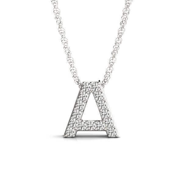 Petite Diamond 14K White Gold Initial Pendant Necklace | Lisa Robin