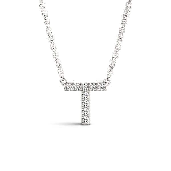 Petite Diamond 14K White Gold Initial Pendant Necklace | Lisa Robin