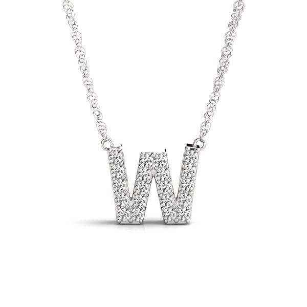 Petite Diamond 14K White Gold Initial Pendant Necklace | Lisa Robin