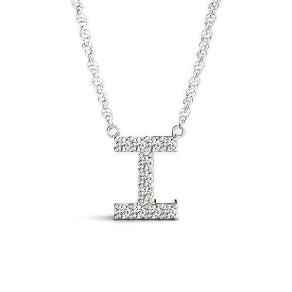 Petite Diamond 14K White Gold Initial Pendant Necklace | Lisa Robin