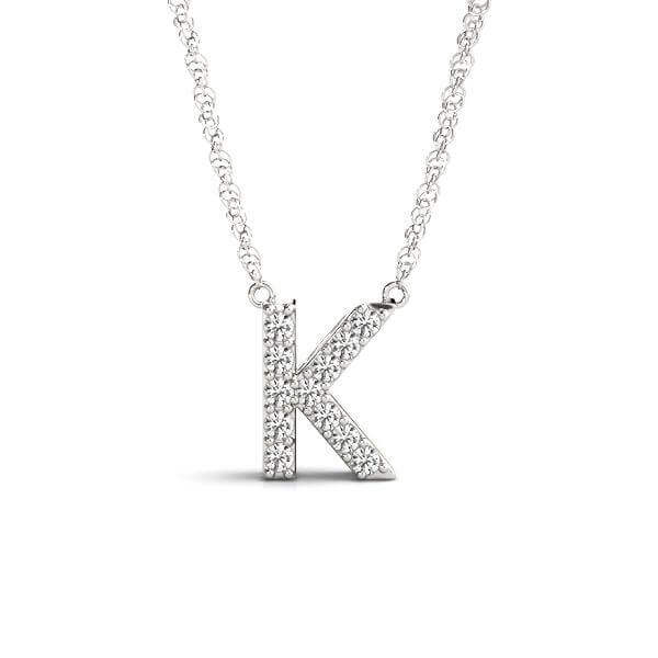 Petite Diamond 14K White Gold Initial Pendant Necklace | Lisa Robin