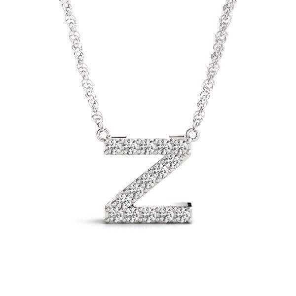 Petite Diamond 14K White Gold Initial Pendant Necklace | Lisa Robin