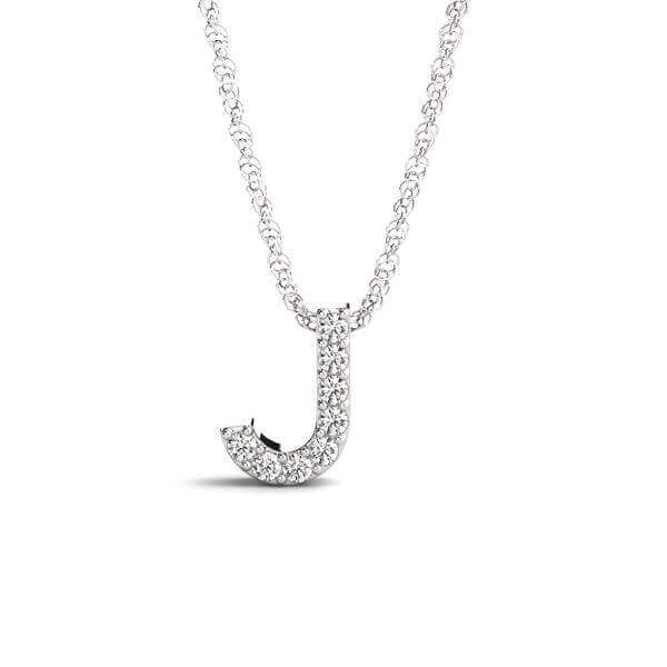 Petite Diamond 14K White Gold Initial Pendant Necklace | Lisa Robin