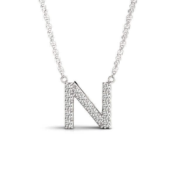 Petite Diamond 14K White Gold Initial Pendant Necklace | Lisa Robin