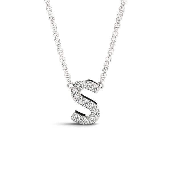 Petite Diamond 14K White Gold Initial Pendant Necklace | Lisa Robin