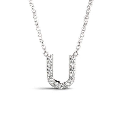 Petite Diamond 14K White Gold Initial Pendant Necklace | Lisa Robin