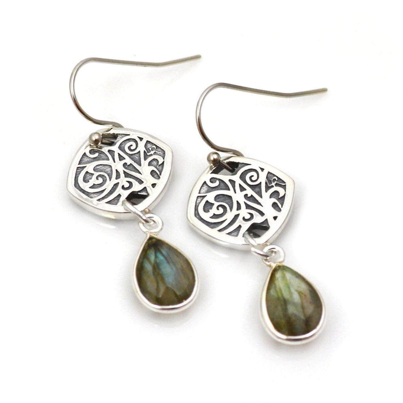 Medallion Gemstone Drangle Earrings| Lisa Robin