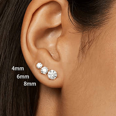 Diamond Stud Earrings Four Prong - Lisa Robin