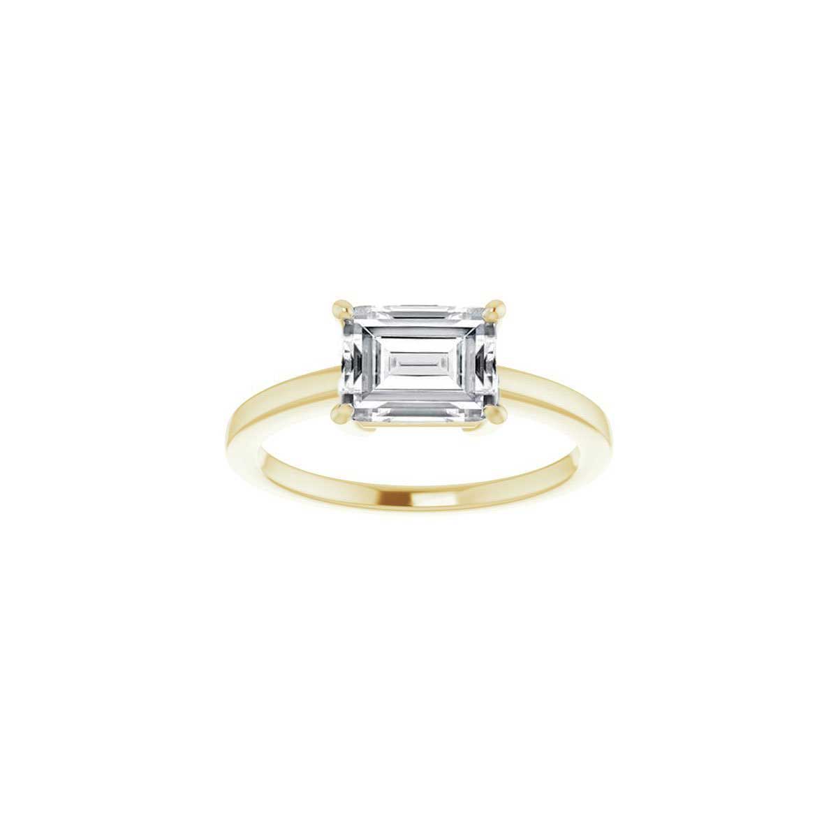 The Valentina Moissanite Emerald Cut Engagement Ring - Lisa Robin