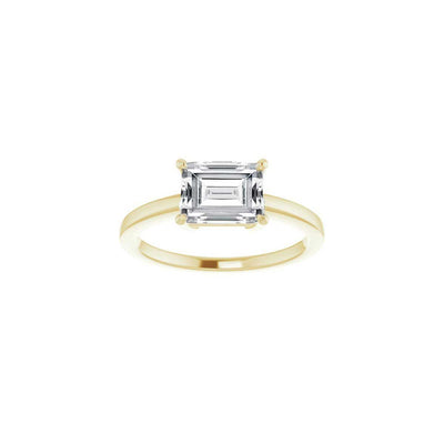 The Valentina Moissanite Emerald Cut Engagement Ring - Lisa Robin